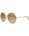 Chloé Ch0041s Gold Female Sunglasses In Gold