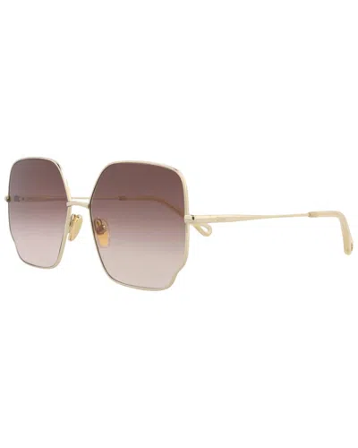 Chloé Women's Ch0092s 60mm Sunglasses In Gold
