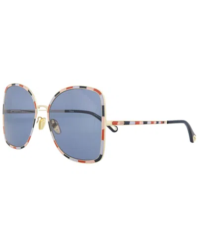 Chloé Women's Ch0101s 60mm Sunglasses In Gold