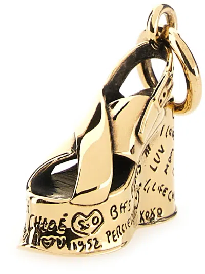 Chloé Women Charm "alphabet Maxime Sandal" In Gold