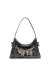 Chloé Leather Shoulder Bag Adorned With Charms In Black
