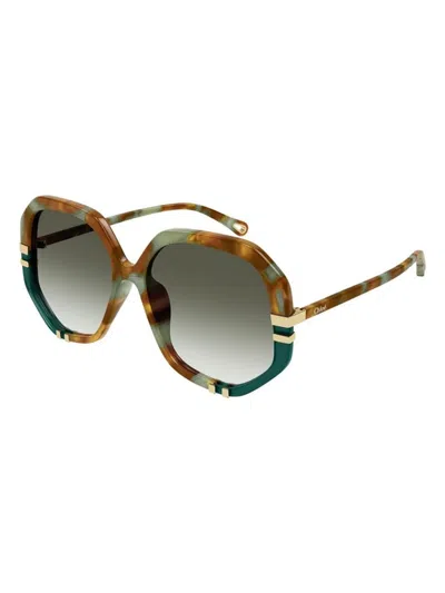 Chloé Women's Chloã© Ch0105s 010 Sunglasses In Havana