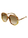 Chloé Tortoise-shell Oversize-frame Sunglasses In Brown