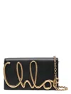 Chloé Chloe Womens Black Brand-plaque Leather Cross-body Bag In Black