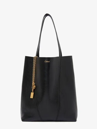 Chloé Chloe' Women Chloã© Spin Leather Shoulder Bag In Black