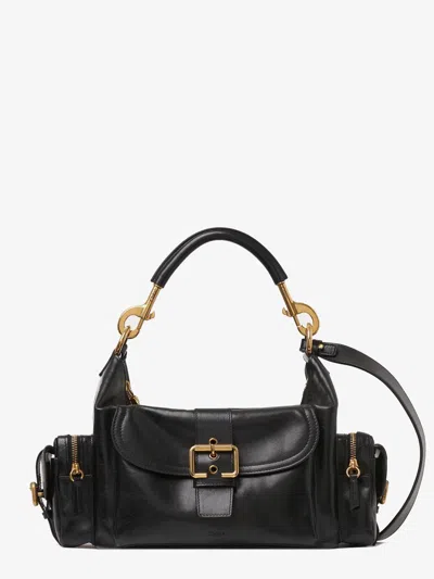 Chloé Chloe' Women Carry Shiny Buffalo Leather Shoulder Bag In Black