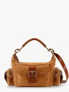 Chloé Structured Brown Clay Calfskin Crossbody Bag With Golden Details In Brown