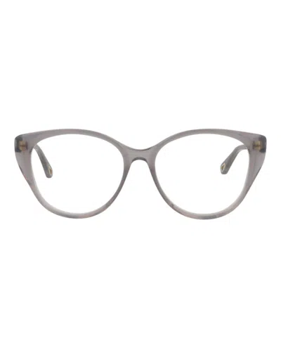 Pre-owned Chloé Women's Chloe Cat Eyeframe Bio Acetate Optical Frames In Grey Grey Transparent (ch0052o/30011440/006
