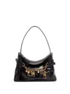 Chloé Leather Shoulder Bag Adorned With Charms In Black