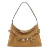 Chloé Womens Gold Khaki Charms Suede Hobo Bag In Brown