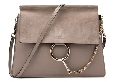 Pre-owned Chloé Women's Chloe Faye Shoulder Bag Medium In Motty Grey