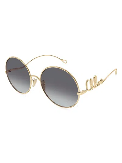 Chloé Women's  Iconic 60mm Round Sunglasses In Burgundy