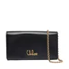 Chloé Iconic Flap Wallet On Chain In Shiny Calfskin