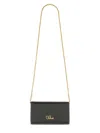 Chloé Women " Iconic" Flap And Chain Wallet In Black