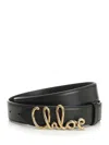 Chloé Iconic Leather Belt Adjustable Length In Black