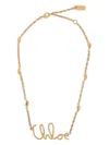 Chloé Vintage Gold Necklace With Cursive Name Pendant And Delicate Chain In Silver