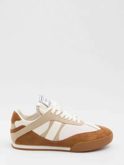 Chloé Kick Brown And White Sneakers In Mesh And Leather In Multi