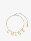 Chloé Logo Letters Chain Necklace In Gold