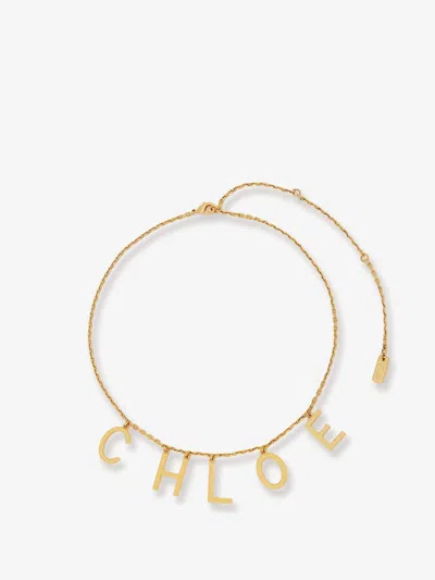 CHLOÉ CHLOE' WOMEN CHLOE LETTERS BRASS NECKLACE