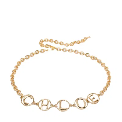 Chloé Chloe' Women Chloe' Letters Jewelled Belt In Gold