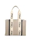 Chloé Women's  Medium Woody Tote Bag Black In Black Beige
