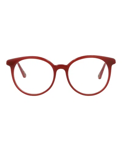 Pre-owned Chloé Women's Chloe Roundframe Bio Injection Optical Frames In Orange Orange Transparent (ch0006o/30009871