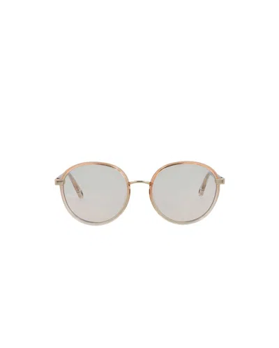 Pre-owned Chloé Women's Chloe Roundframe Injection Sunglasses In Orange Orange Transparent (ch0033s/30013119/001)