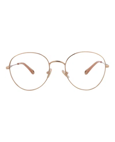 Pre-owned Chloé Women's Chloe Roundframe Metal Optical Frames In Gold Gold Transparent (ch0021oa/30009911/002)
