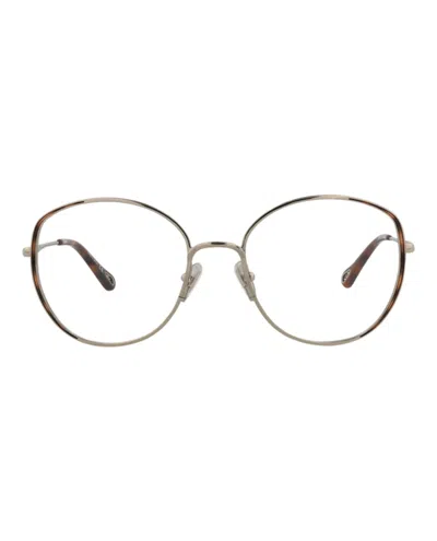 Pre-owned Chloé Women's Chloe Roundframe Metal Optical Frames In Silver Silver Transparent (ch0039o/30009848/003)