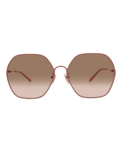 Pre-owned Chloé Women's Chloe Roundframe Metal Sunglasses In Pink Pink Brown (ch0169sa/30014200/004)