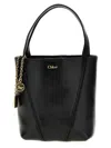 Chloé Spin Leather Shoulder Bag In Black