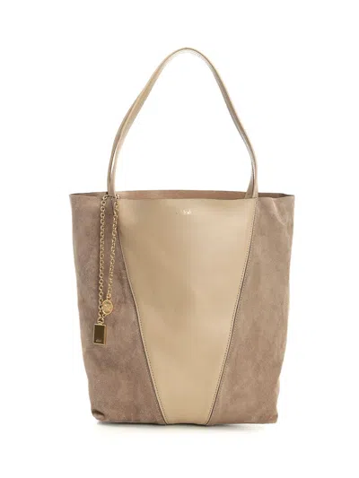 Chloé Women Spin Suede Tote Bag In Brown