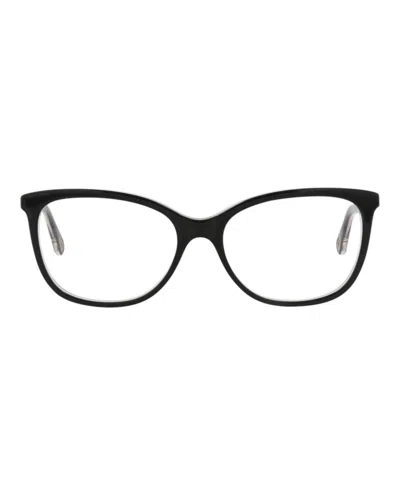 Pre-owned Chloé Women's Chloe Squareframe Bio Acetate Optical Frames In Black Black Transparent (ch0013o/30009835/00