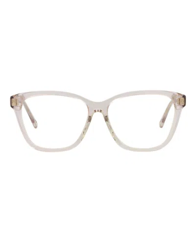 Pre-owned Chloé Women's Chloe Squareframe Bio Acetate Optical Frames In Pink Pink Transparent (ch0084oa/30012842/003