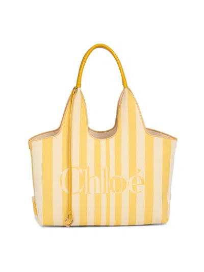 Chloé Women's  Stripy Small Jacquard Tote Bag In Pattern