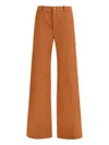 Chloé Chloe Women Pantalone Dalla Gamba Ampia In Cotone Mattone In Brown