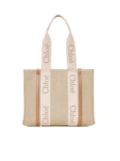Chloé Women Chloe Woody Linen Tote Bag