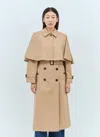 Chloé Classic Cotton Gabardine Trench Coat With Cape In Cream