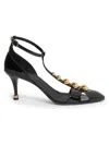 Chloé 70mm Cleia Studded Patent Leather Pumps In Black