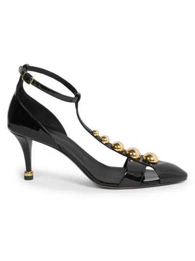 CHLOÉ WOMEN'S CLEIA 70MM STUDDED PATENT LEATHER PUMPS