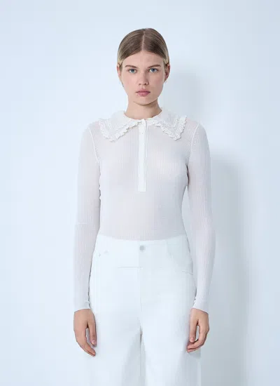 CHLOÉ CHLOÉ WOMEN COLLARED HENLEY TOP