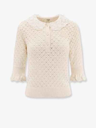 CHLOÉ CHLOE' WOMEN COTTON, ALPACA AND SILK TOP