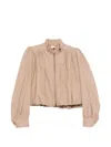Chloé Ruffled Boule Jacket In Cotton Canvas In Neutral