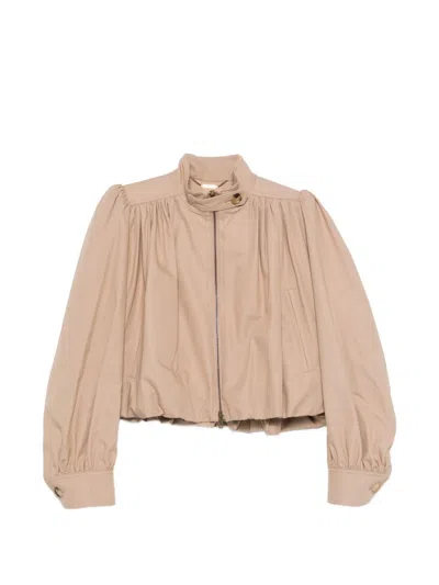 Chloé Women Cotton Blouson Jacket In Neutral