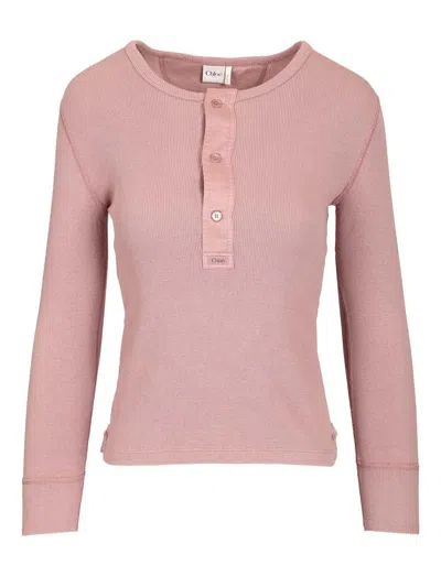 CHLOÉ CHLOE' WOMEN COTTON HENLEY SHIRT