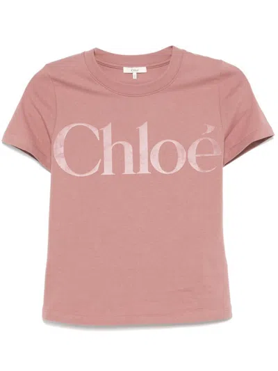 CHLOÉ CHLOÉ WOMEN COTTON JERSEY FITTED T-SHIRT