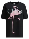 Chloé Women Black Crewneck T-shirt With Maxi Logo Print On The Front In Cotton Woman In Black