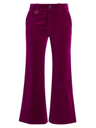 Chloé Women's Cotton Velvet Crop Pants In Multi