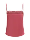 Chloé Lace-trimmed Camisole Top In Brown