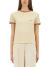 Chloé Cotton Jersey Crew Neck Logo T-shirt